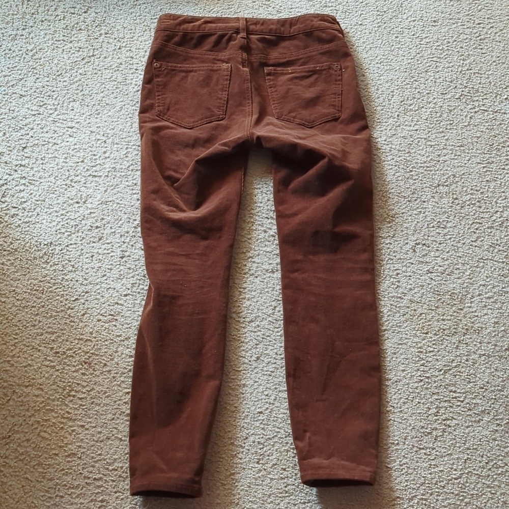 Pilcro & The Letterpress Anthropologie Brown Corduroy Skinny Jeans Size 26 - Picture 6 of 8